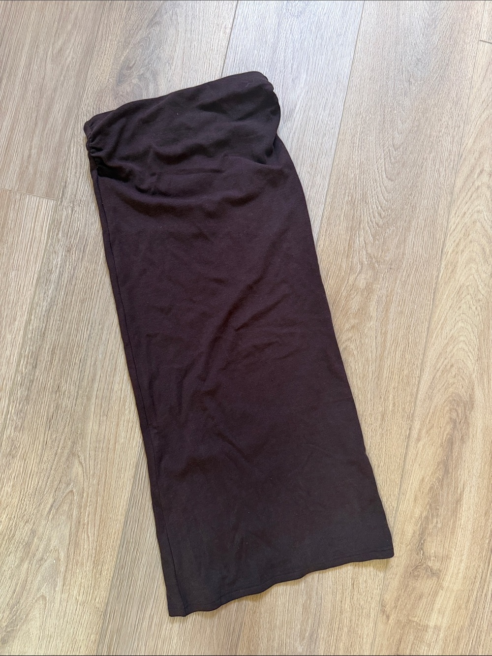 OGL Women’s Dark Brown Stretch Knit Midi Skirt